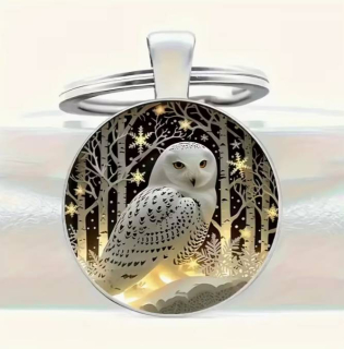 Klíčenka/amulet - Sněžná sova (zdraví, moudrost)