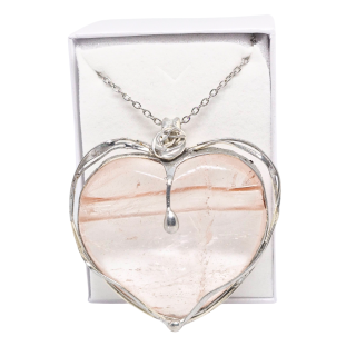 Cínované MAXI křišťálové srdce (ochranný talisman)