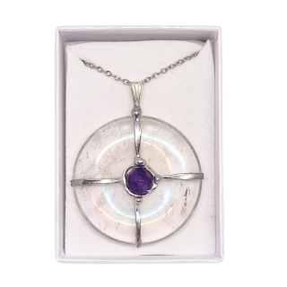 Cínovaný křišťál - andělská aura (ochranný talisman)