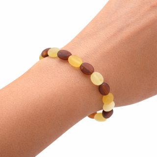 Multicolor jantarový náramek Sandra 18 cm (pravý surový jantar)