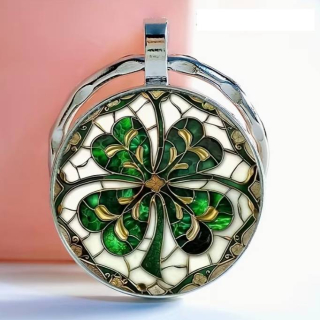Klíčenka/amulet - Čtyřlístek (štěstí, ochrana)