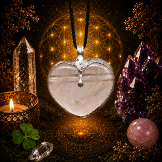 Cínované MAXI křišťálové srdce (ochranný talisman)