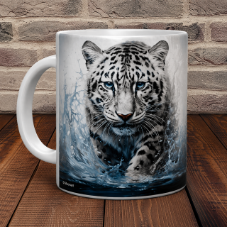 Velký keramický hrnek - Sněžný leopard (440 ml)
