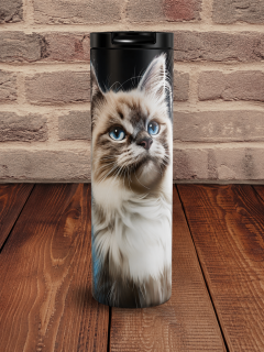Velký nerezový termohrnek/termoláhev 0,5 l - Ragdoll kočka