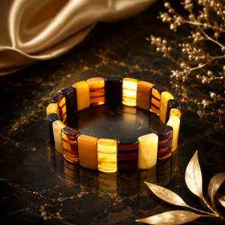 Luxusní jantarový náramek Miracle 17 cm (pravý jantar)